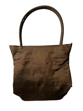 Clare V vintage brown silk shoulder bag
